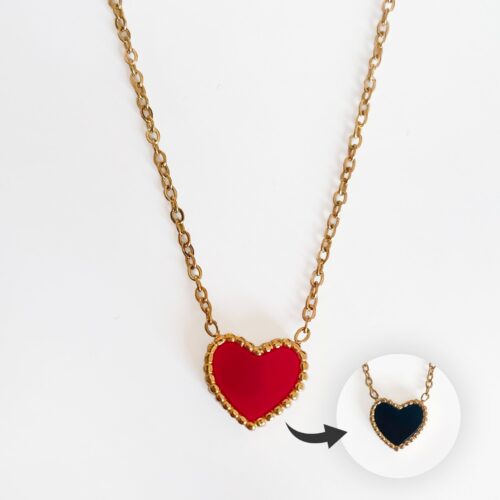 naszyjnik dwustronny z serduszkiem