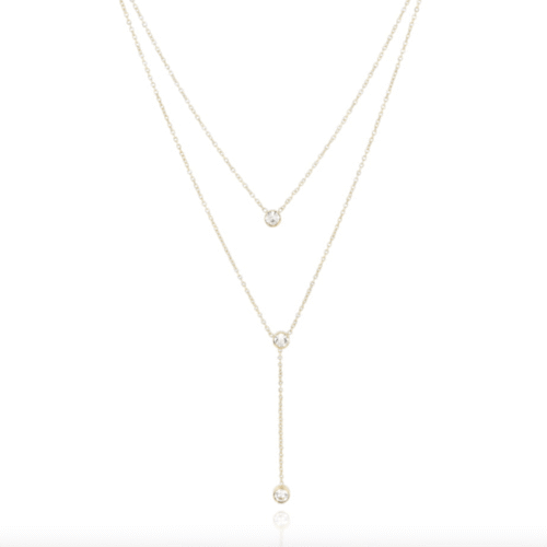 Naszyjnik podwójna krawatka pozłacana